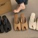 Retro High-heeled Cloed-toe Mule For Women, 2026 New Ummer Tyle, Woven Hollow Deign, Chunky Heel, Quare Toe_vogvips.com