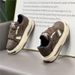 Korean-Style Popular Men's 2025 Winter New Black Casual Shoes, Plush Lined, Non-Slip, Thick-Soled Trendy Dad Shoes_vogvips.com