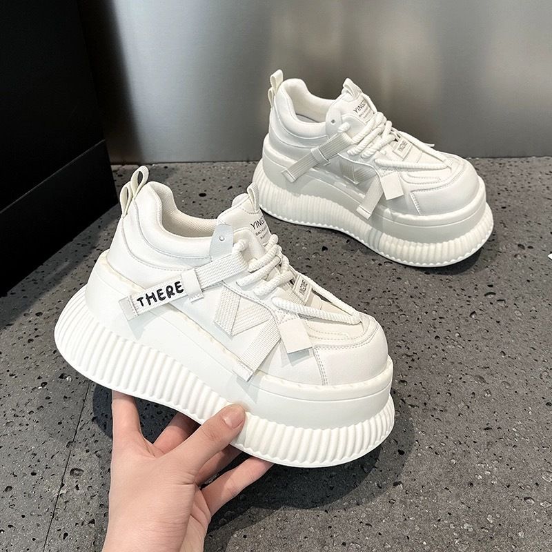 Thick Soled Dad Women's Versatile 2024 New Autumn Fashion Trend Sponge Cake Casual Small Height Shoes Children_vogvips.com