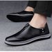 Men's Shoes Breathable Hand Scratch Business Casual Leather Shoes Soft Sole Soft Surface Board Shoes Driving Shoes Doudou Shoes_vogvips.com