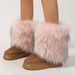 Women's Winter Furry Boots Fashion Y2K Trendy Cute Warm Platform Mid-Calf Snow Boots For Daily Wear Warm Thick Bottom Mid Tube Boots Snow Boots_vogvips.com
