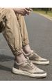 shallow Pigskin + Mesh Casual Men's Board Shoes Ront Lace-up Breathable Lat Heel Board Shoes Men's Shoes_vogvips.com