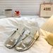 Silver French Pearl Mary Jane Small Leather Shoes Women's Spring And Autumn Versatile Retro Light Mouth Flat Bottom With Skirt_vogvips.com