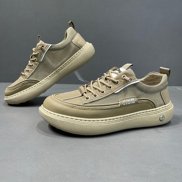 Men's 2025 New Summer Breathable Thin Board Knitted Fabric Mesh Casual Sports Wear Resistant Versatile Trendy Shoes_vogvips.com