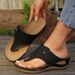 Large Toe Casual Sandals 2025 New Style For Women Wearing Thick Soled Flower Beach Flip Flops_vogvips.com