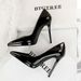 Pointed Toe High Heels Women's Patent Leather Waterproof Platform Sexy Thin Heel Nude Comfortable Shoes Not Tired Feet_vogvips.com
