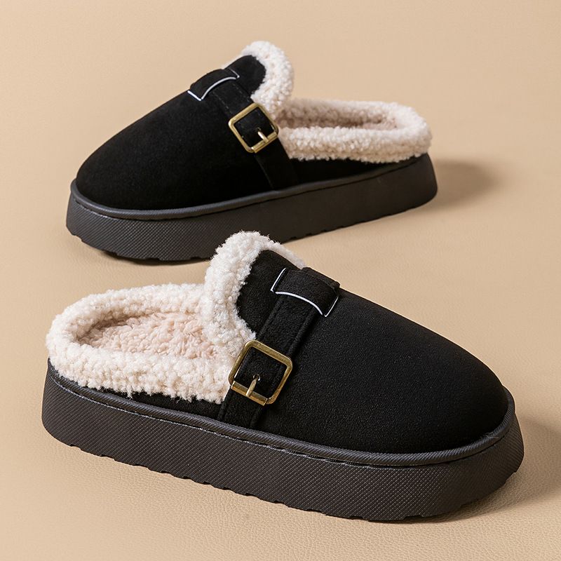Women's Shoes DIY Cute Plush Cotton Slippers Home Thick Sole Warm Fashionable Outdoor Cotton Slippers Women's New_vogvips.com