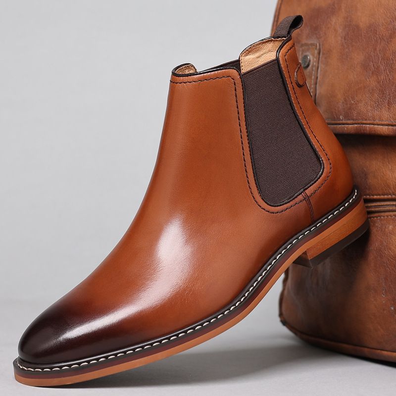 Men's dress leather shoes Leather boots High top boots_vogvips.com
