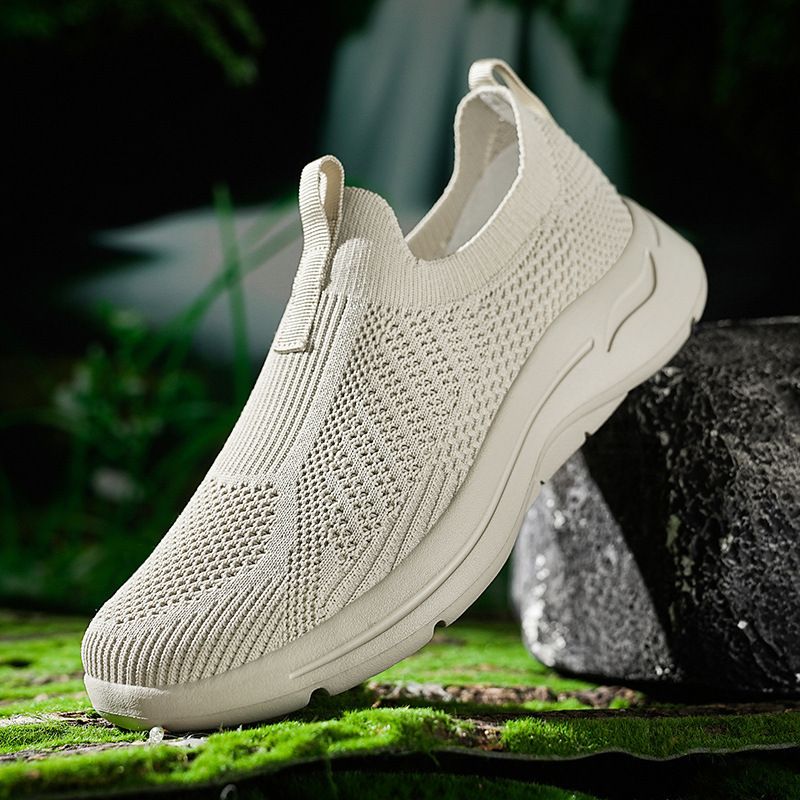 Large Men's Sports Trend, Large Size Fly Woven Mesh Shoes, Spring And Summer One Foot Lazy Shoes For Men_vogvips.com