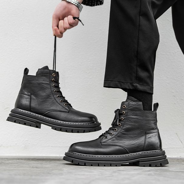 Martin Shoes Men's Rhubarb Boots Cowhide Retro Tooling Men's Shoes_vogvips.com