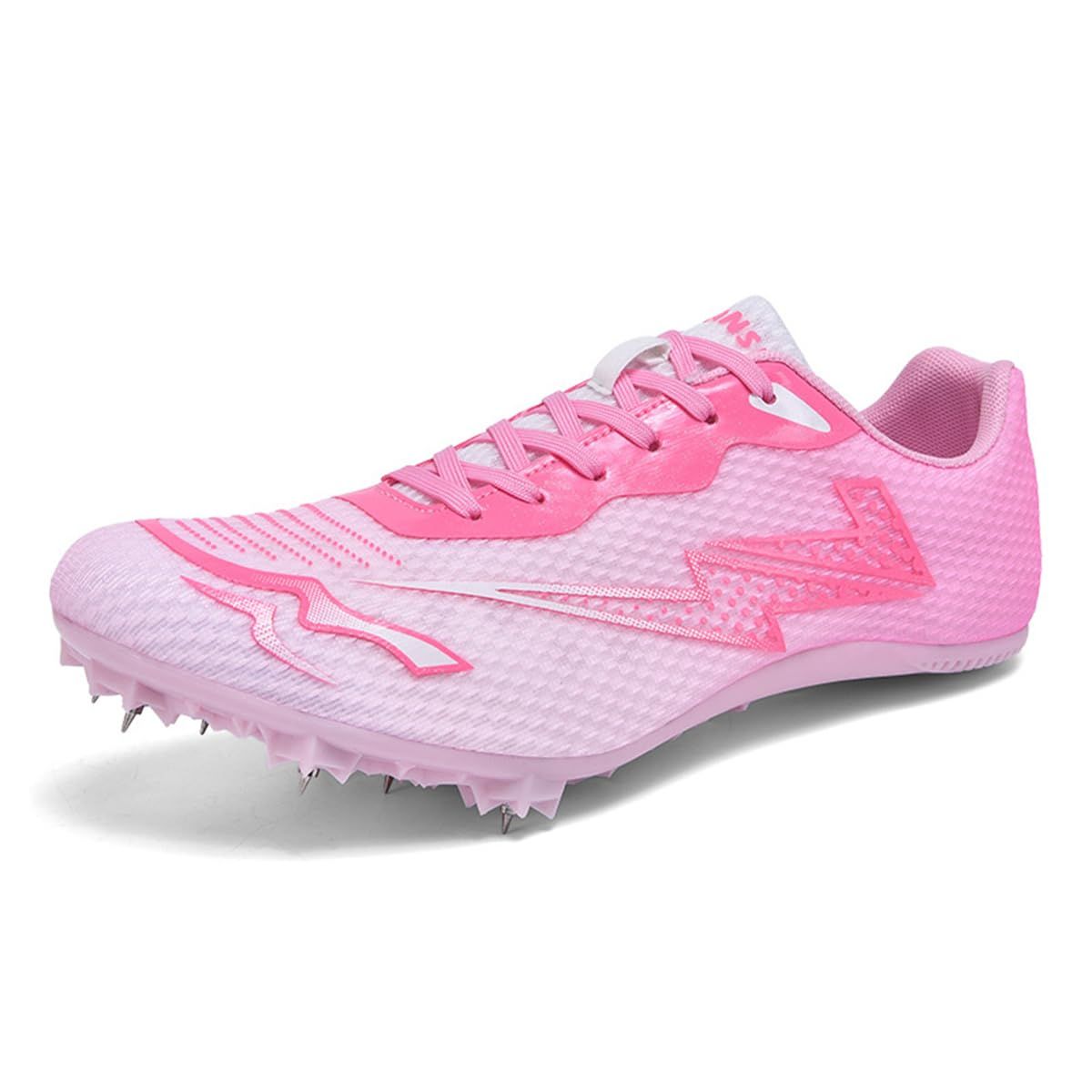 Men Women Track And Field Shoes, Professional 8 Spikes Running Racing Sprinting Sneakers Breathable Lightweight Hurdling Competition Shoes_vogvips.com
