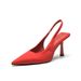 High Heels Women Thin Heel Pointed 2025 Early Spring New ZA Same Sating Material Closed Toe Backless Sandals Y2K Style_vogvips.com