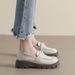 Platform Loafers Women's One-pedal Black Retro Small Leather Shoes College Style Soft-soled Single Shoes_vogvips.com