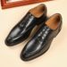 Oxford Leather Brown 2025 New Business British Formal Wedding Pointed Lace Up Men's Shoes, Casual Trend_vogvips.com