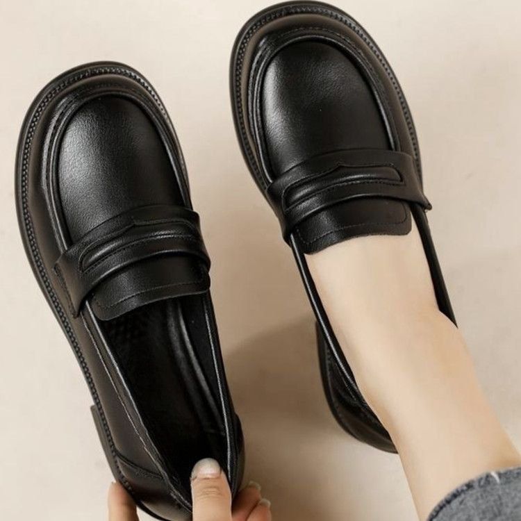 Small Leather Shoes Women's Flat Single Shoes Women's Shoes Large Size Women's Middle-aged Loafers_vogvips.com