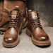 2025 New Trendy Martin Autumn High-top Leather Shoes American Work Fashion Men's Short Boots_vogvips.com