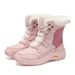 Fleece-Lined Snow Boots Waterproof Thickened Ski Winter Warm Cross-Border Hot-Selling Women's Fashion Versatile New_vogvips.com