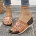 Women's Shoes Casual Wedge Heel Flower Shoes Beach Vacation Sandals Women Summer Seaside Outdoor Wear Slippers_vogvips.com