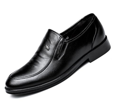 Men's Retro Round Toe Slip-On Dress Shoes Comfortable Office Footwear_vogvips.com