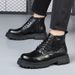European Warm Series Men's Martin 2025 New Cotton-Padded Leather Thin British Style Mid-Cut Thick Sole Height-Increasing Motorcycle Black_vogvips.com