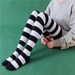 2 Pais Women's Ove The Knee Cotton Thigh High Socks Black White Blue Coloful Stiped Patten Fashion Casual Daily_vogvips.com