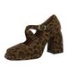 9613-8 Style Women's Shoes Thick High Heels, Waterproof Platform, Shallow Mouth, Square Toe, Cross With Suede Leopard_vogvips.com