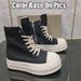 Women's High Top Casual Sneakers Thick Sole Side Zipper Lace-Up Height Increasing Trendy Versatile Shoes_vogvips.com
