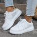 spring New Fashion Round Toe Lace Up Thick Soled Foreign Trade Large Casual Single Shoes For Women Size_vogvips.com