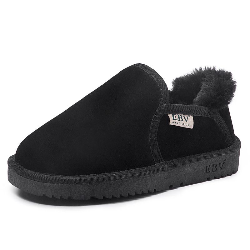 Real Leather Snow Boots, Women's Short Tube Boots, Bread Shoes, Snow Cotton Shoes, 2025 New Model, One Foot Thick Sole_vogvips.com