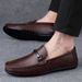 Slip-On Genuine Lazy Loafers High-End Soft Sole Leather Men's Flat Casual Shoes Cross-Border Large Size_vogvips.com