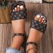 Large Size Retro Sandals For Women 2024 New Flat Bottom Buckle Square Head Printed Beach Sandals Sandal_vogvips.com