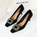 6183-3K83 Fashion Banquet Women's Shoes With Thin High Heels, Suede Surface, Shallow Mouth Square Head Metal Water_vogvips.com