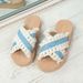Women's Cross Strap Sandals Summer Ethnic Style Beach Flip Flops Indoor Outdoor Tassel Slippers_vogvips.com