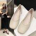 New Korean-Style Flat Comfortable Women's 2025, Square-Toed Shallow Loafers, Lazy Slip-On Shoes For Mothers, Wholesale_vogvips.com