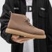 New suede cowhide frosted leather and fleece casual work boots_vogvips.com