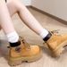 British Style Martin 2025 Spring New Height-Increasing Yellow Thick-Soled Short Work Boots For Women_vogvips.com