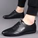 Men's Soft Leather Slip-On Shoes Spring Autumn Low Top Breathable Sole New Style Youth Driving Shoes_vogvips.com