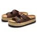 RUIZUSTOCK Taupe Suede Look Platform Cork Sandals Adjustable Buckle Jute Espadrille Summer Wedge Slides_vogvips.com