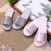 New Summer Silk Wedding Couple Pair Of Soft Sole Indoor Home TPR Breathable Cool Slippers, Men's Large_vogvips.com