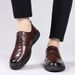 Internet Celebrity Loafers Men's Casual Business British Style Lace-up Small Leather Trendy Driving Shoes_vogvips.com