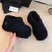 Thick Sole Height Increasing B Irkenstock Furry Shoes For Women, Fleece-Lined Warm Cotton Slippers, Winter Outdoor Sheep_vogvips.com