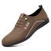 Business Leather Men Breathable Soft Sole Casual Flat British Style Slip-On Lazy Shoes Trendy Loafers_vogvips.com