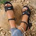 The New Chunky Heel One-line Buckle Fashion Sandals_vogvips.com