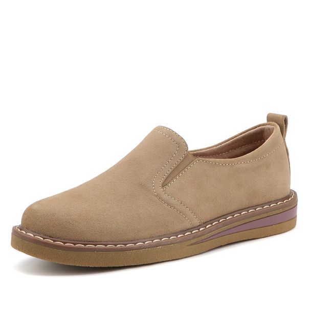 Women's Shoes Large Size Suede Outdoor Slip On Striped Sole Casual Women's Shoes_vogvips.com