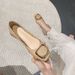 Chunky Single For Women 2025 Spring New Shallow Mouth Square Toe Mid Heel Soft Leather Granny Shoes Small Size Women's_vogvips.com
