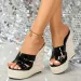 Women's Fashion Woven Wedge Platform Sandals Peep Toe High Heel Casual Summer Slip On Slippers_vogvips.com