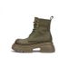 British Style Thick-Soled Colored Martin For Women, New Autumn And Winter Genuine Leather Boots, Petite Casual Yellow_vogvips.com