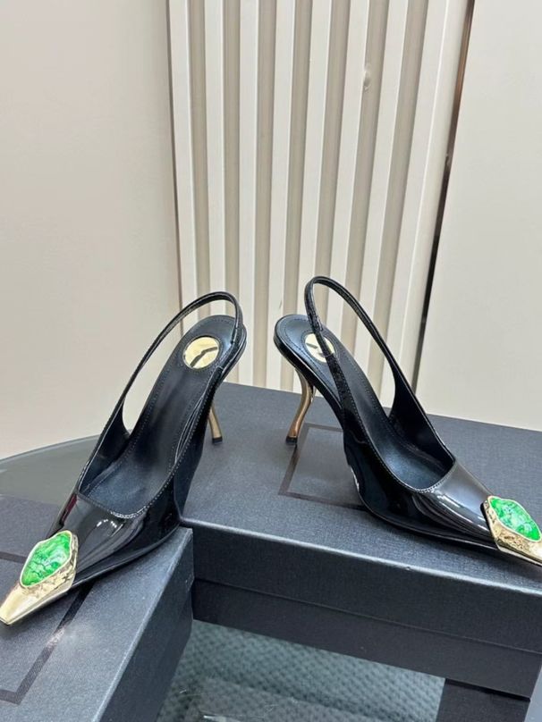 New 1 2026 New Autumn Winter Pointed Toe High Heels For Women, Metallic Patent Leather Backless Sandals Women, Women, Women,_vogvips.com