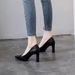 High-heeled 2025 Autumn New Style Pointed Toe Chunky Heel Women's Soft Leather Comfortable Mid-heel Professional Formal_vogvips.com