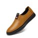 Men's Round Head Shoes Sleeve Low Heel Leather Shoes Men's Casual Leather Shoes Men's Shoes_vogvips.com